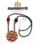 Colar Amuleto - Quatro Direções (Marchetaria).